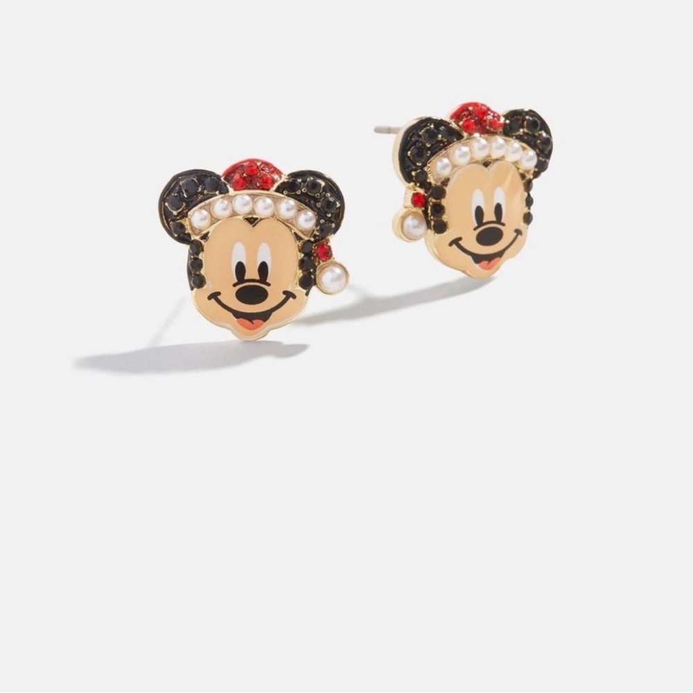 Disney Mickey Mouse Santa Hat Christmas Baublebar Iconic Earrings New With Tags